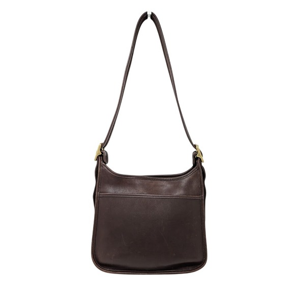 Coach Legacy Zip Bag 9966 Mahogany Brown Leather Brass Feet Adjustable Strap - Picture 1 of 15